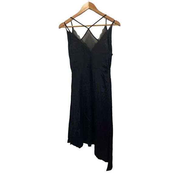 Zara Strappy Asymmetric Lace Trim Slip Dress - Picture 9 of 10